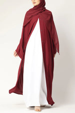 Load image into Gallery viewer, Simple Everyday Abaya - Front Open Maroon