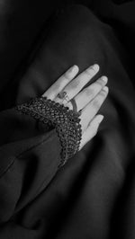 Load image into Gallery viewer, Premium Irani Sleeves Lace Chadar Fabric - Firdaus Matte Finish