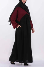 Load image into Gallery viewer, Color Block Gather Abaya