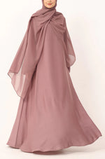 Load image into Gallery viewer, Elegant Purple Grey Flow Abaya with Matching Hijab