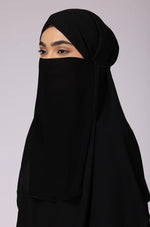 Load image into Gallery viewer, Black Jilbab Khimar Set for Women | 2-Piece Modest Islamic Outfit