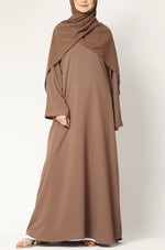 Load image into Gallery viewer, Elegant Modest Maxi Dress with Flared Sleeves – Abaya Style for Muslim