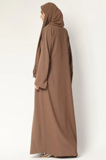 Load image into Gallery viewer, Simple Everyday Abaya - Front Open Almond