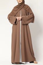 Load image into Gallery viewer, Simple Everyday Abaya - Front Open Almond