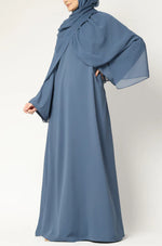 Load image into Gallery viewer, Elegant Modest Maxi Dress with Flared Sleeves – Abaya Style for Muslim