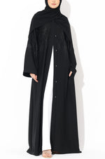 Load image into Gallery viewer, Black Crystal Embroidered Abaya
