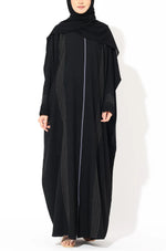 Load image into Gallery viewer, Black Zari Kaftan Abaya