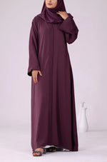 Load image into Gallery viewer, Dark Plum Zoom Abaya