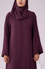 Load image into Gallery viewer, Dark Plum Zoom Abaya
