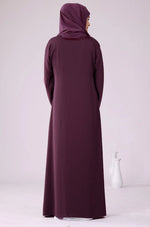 Load image into Gallery viewer, Dark Plum Zoom Abaya