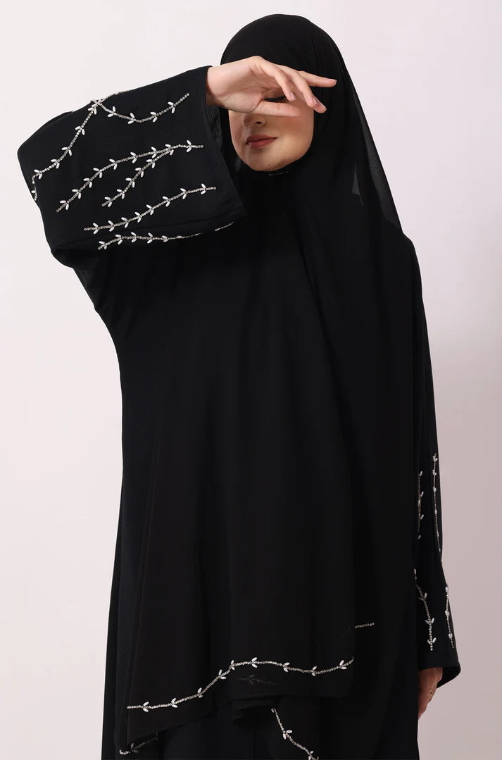 Luxury Jewel Abaya Dress Black