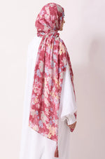 Load image into Gallery viewer, Pink Flora Print Modal Hijab