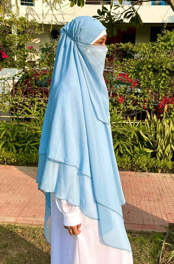 Sky Blue Georgette Khimar
