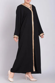 Embroidered Black Abaya