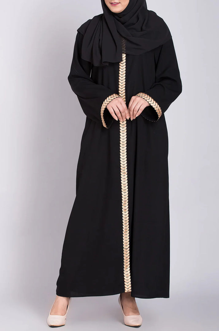 Embroidered Black Abaya