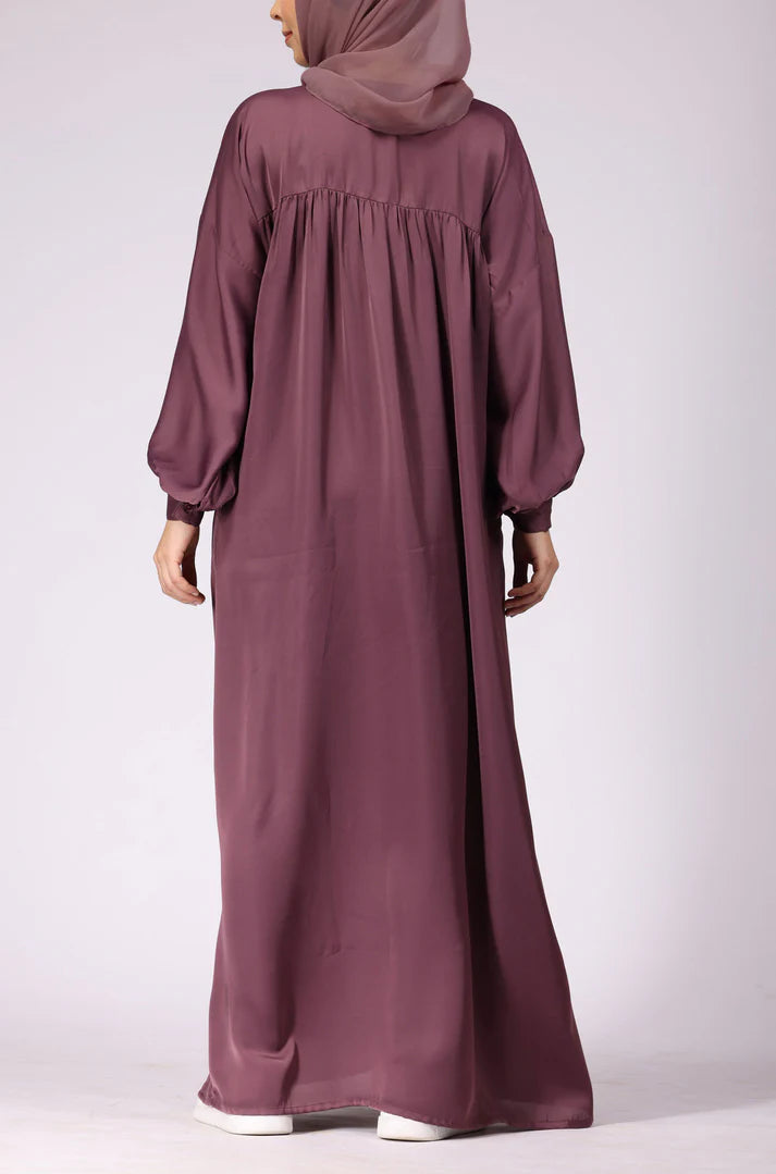 Deep Blush Nida Abaya Dress