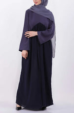 Load image into Gallery viewer, Color Block Gather Abaya
