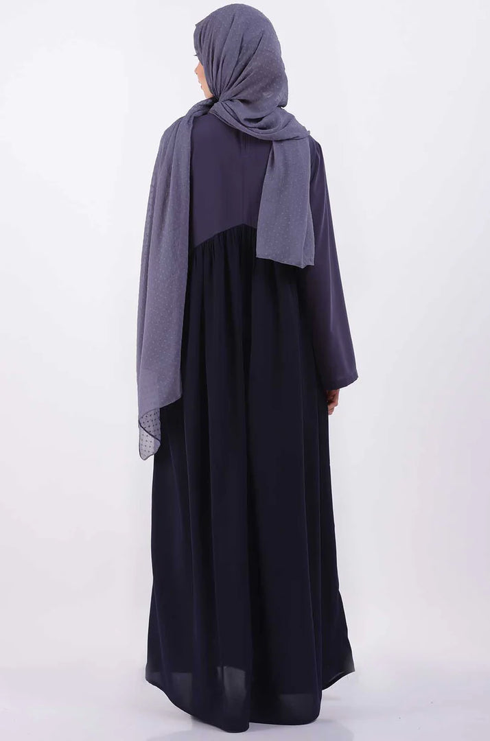 Color Block Gather Abaya