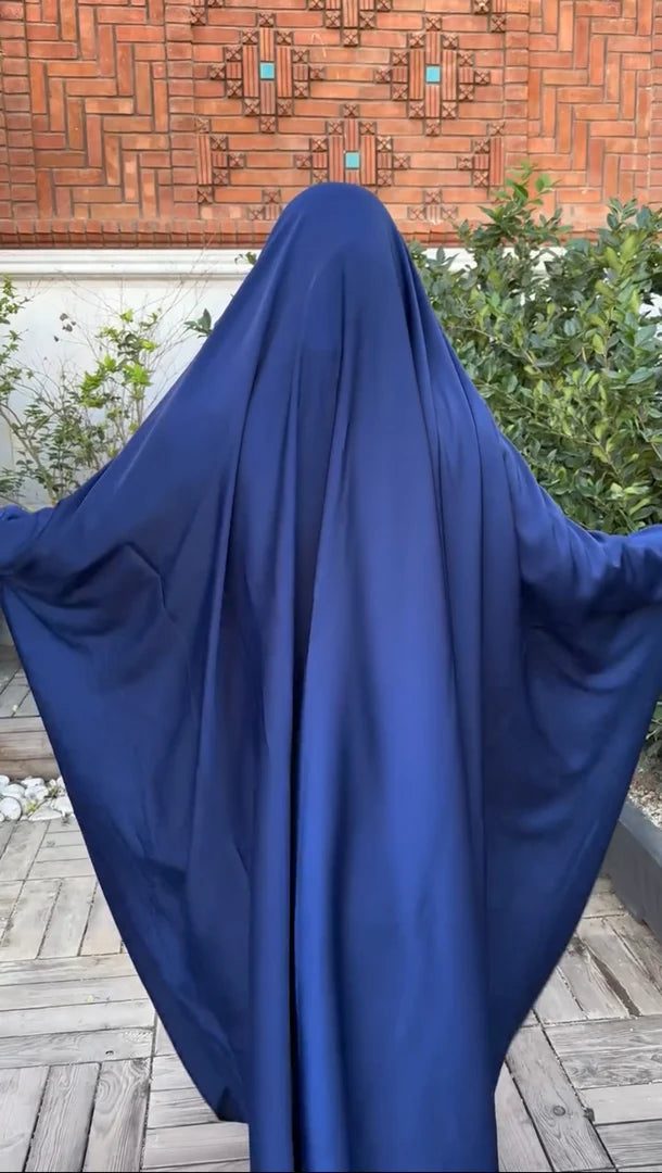 Blue Irani Sleeves Chadar - Nida Matte Fabric