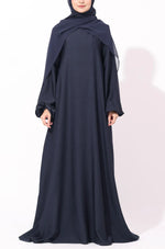 Load image into Gallery viewer, Elegant Purple Grey Flow Abaya with Matching Hijab

