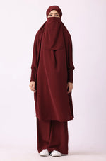 Load image into Gallery viewer, Maroon Jilbab   02 Piece / Prayer Set