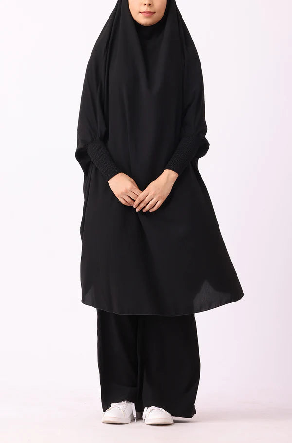 Black Jilbab Khimar Set for Women | 2-Piece Modest Islamic Outfit