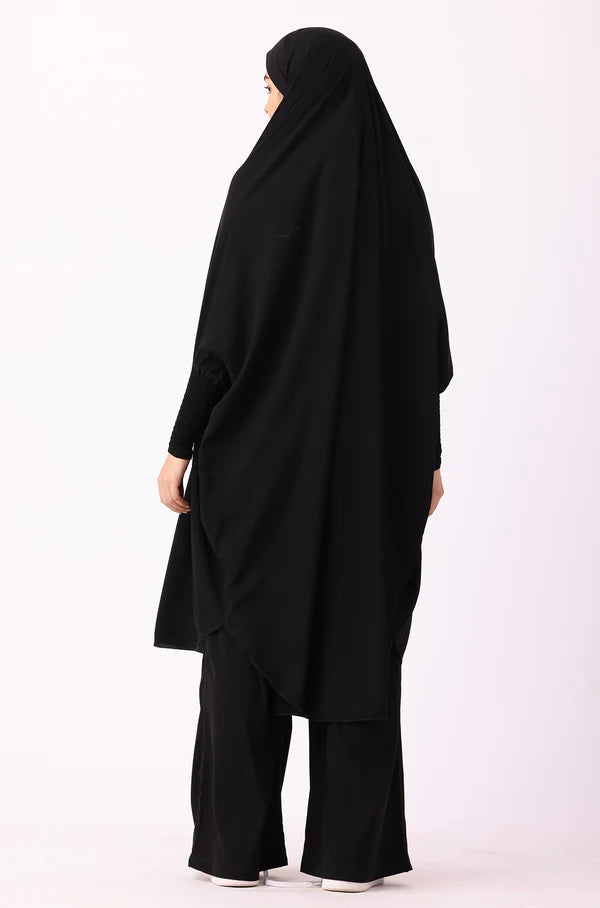Black Jilbab Khimar Set for Women | 2-Piece Modest Islamic Outfit