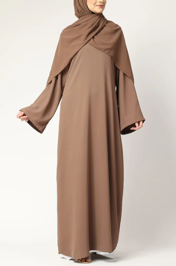 Elegant  Modest Maxi Dress with Flared Sleeves – Abaya Style for Muslim