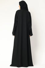 Load image into Gallery viewer, Elegant Black Abaya with Cape Overlay – Modest &amp; Timeless Design
