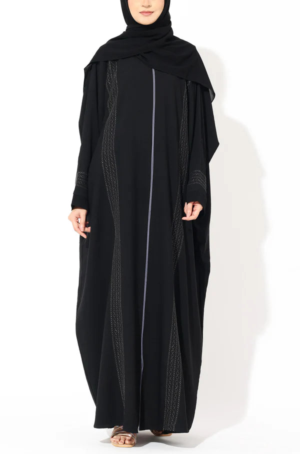 Black Zari Kaftan Abaya
