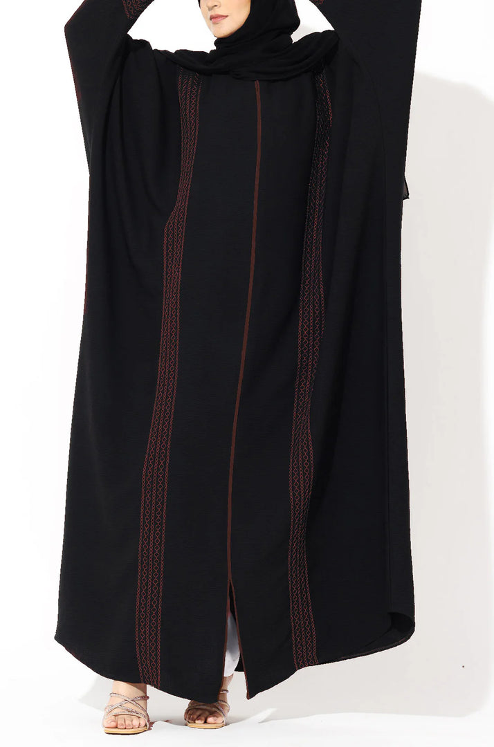 Black Zari Kaftan Abaya