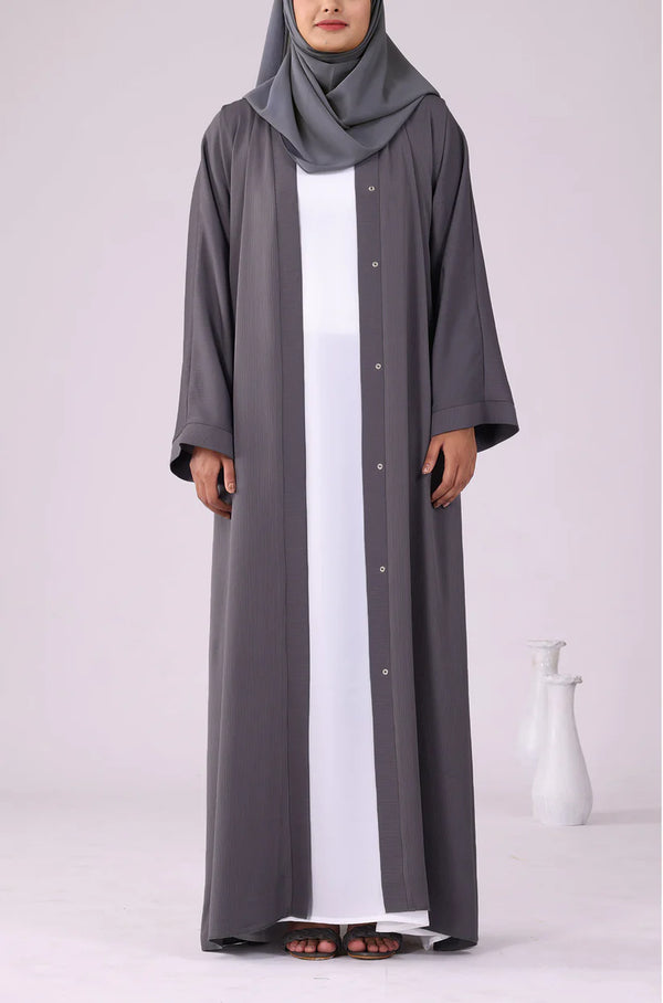 Grey Zoom Abaya