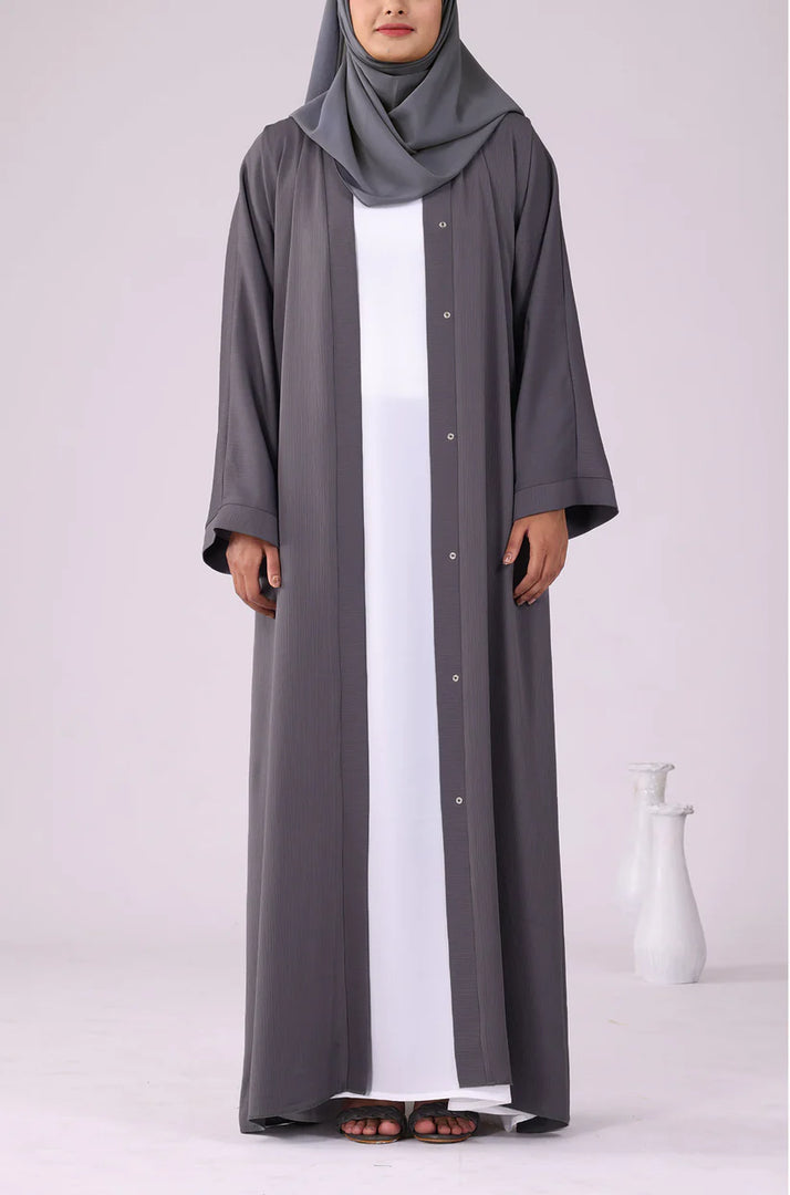 Grey Zoom Abaya