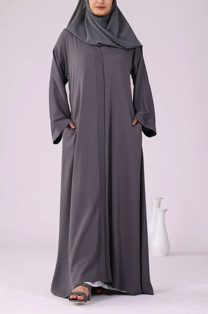 Grey Zoom Abaya