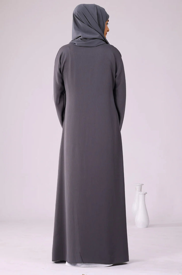 Grey Zoom Abaya